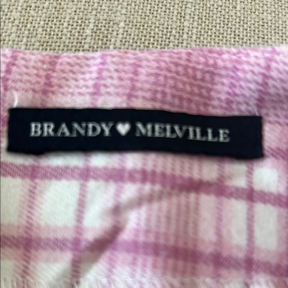 Brandy Melville Pink and White A-Line Mini Skirt. NEW. Never Worn - Picture 2 of 5